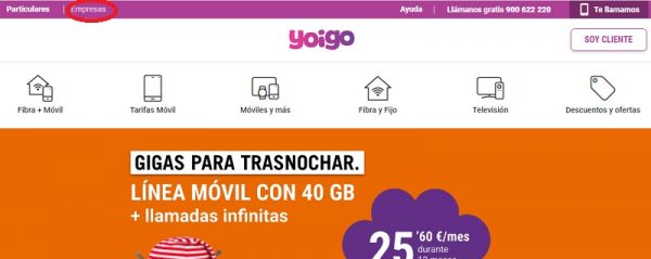 Telefono empresas Yoigo